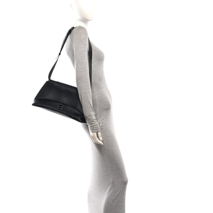 Balenciaga Grained Calfskin Monochrome M Downtown Shoulder Bag Black 2 of 10