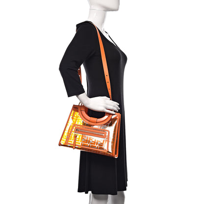 Fendi TPU FF Vitello Century Plexiglass Small Runaway Shopper Tote Aranciata 2 of 23