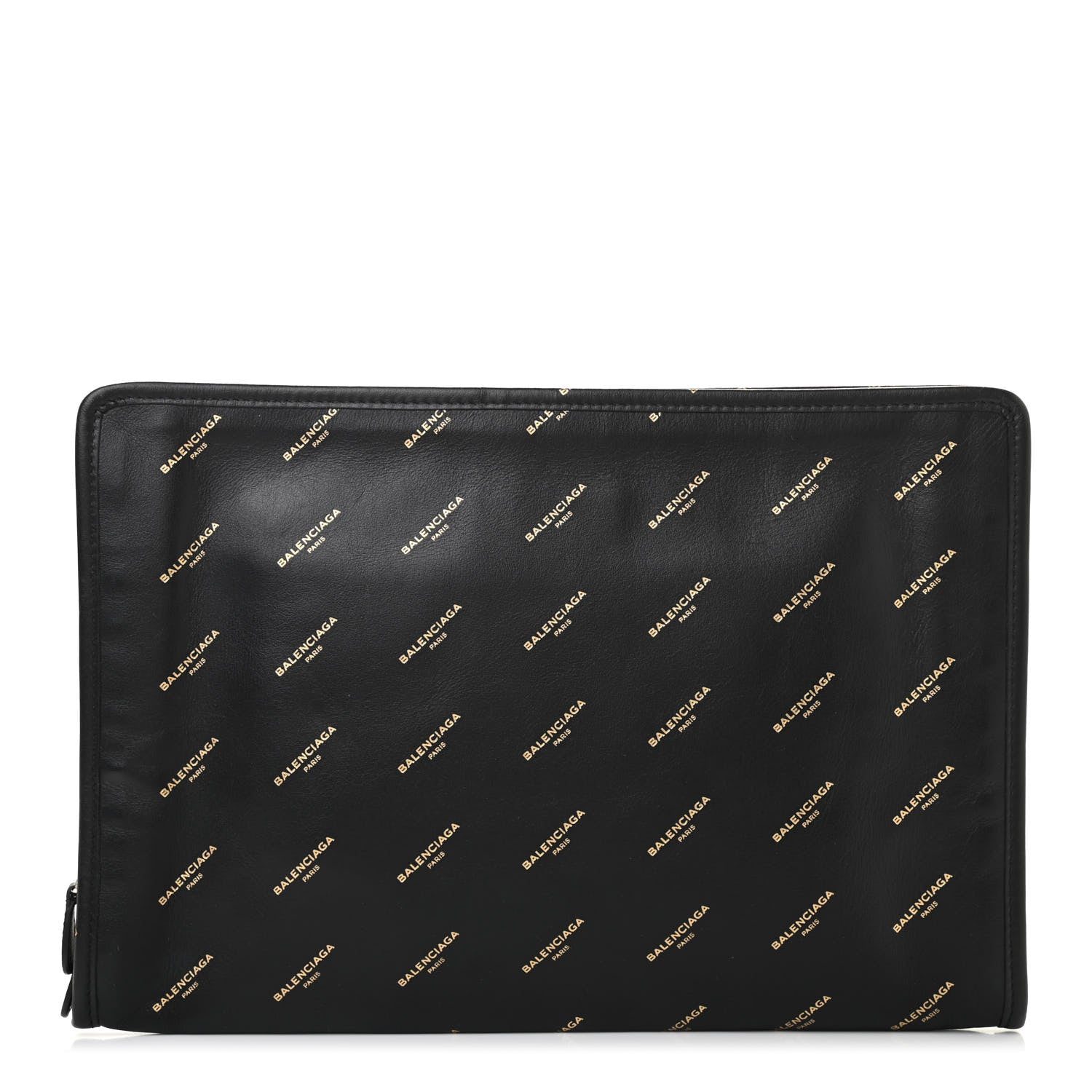 Balenciaga Agneau Allover Logo Pouch Black 1 of 9