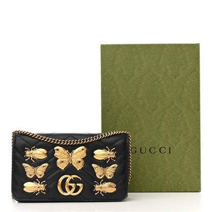 Gucci Calfskin Matelasse Mini Animal Studs GG Marmont Bag Black 15 of 15