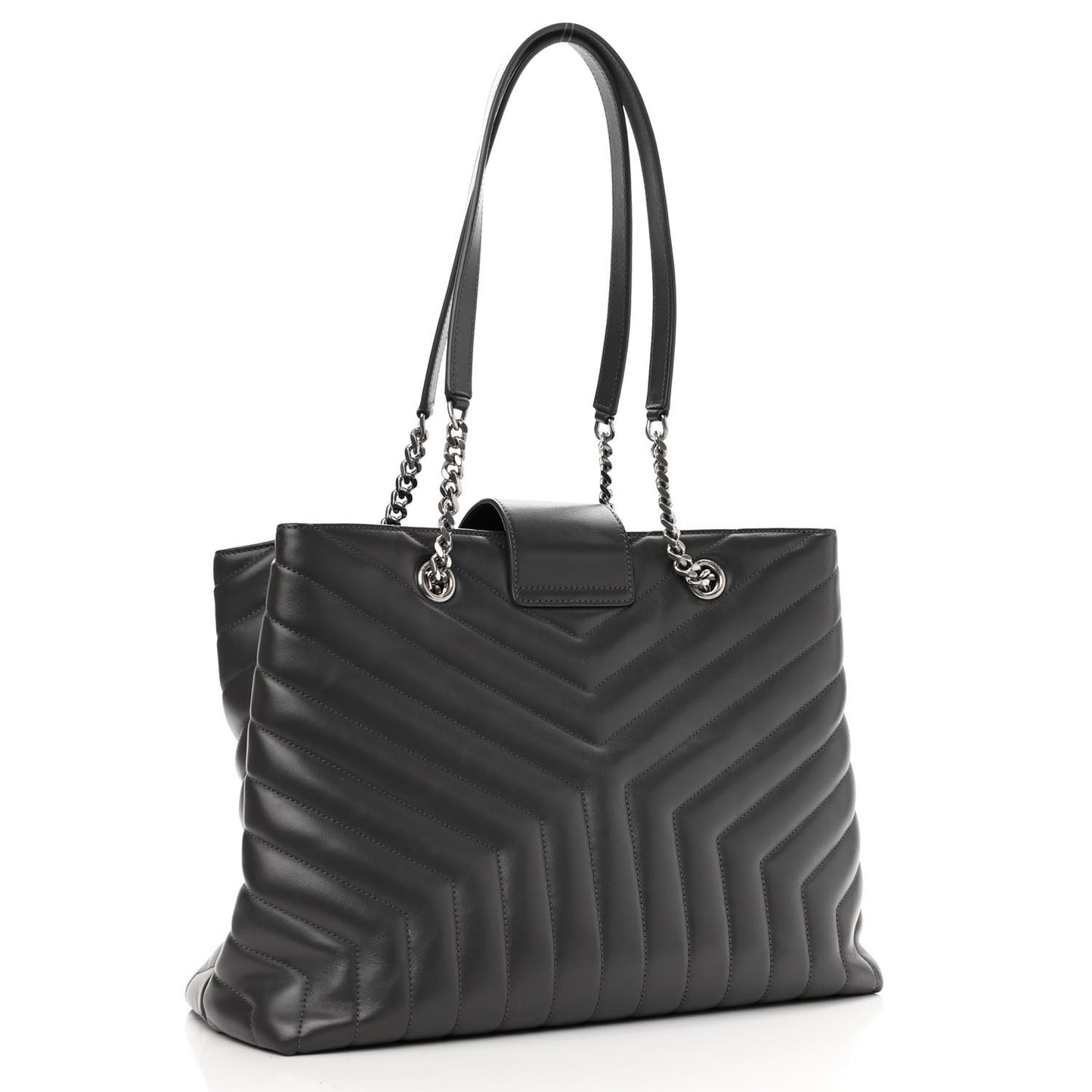 Calfskin Y Quilted Monogram Large Loulou Shopper Storm