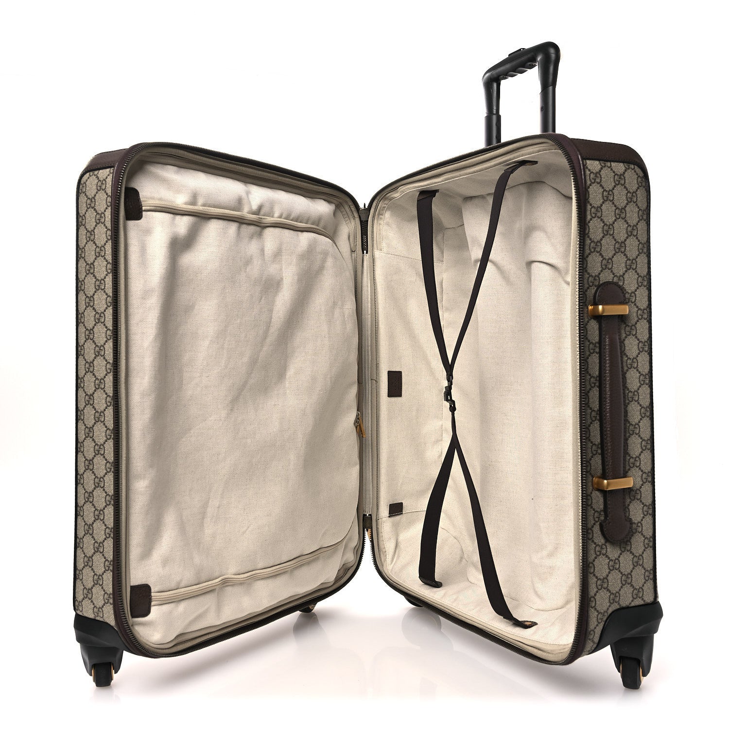 Gucci GG Supreme Monogram Web Medium Savoy Trolley Beige Ebony 4 of 12