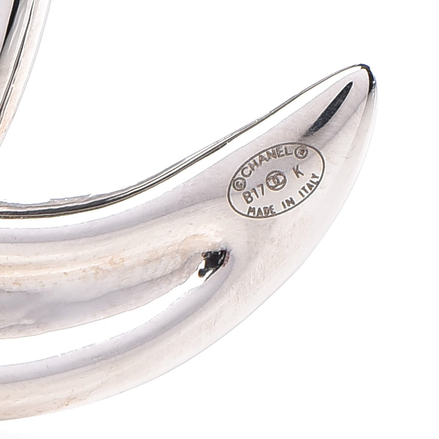 Baguette Crystal CC Brooch Silver