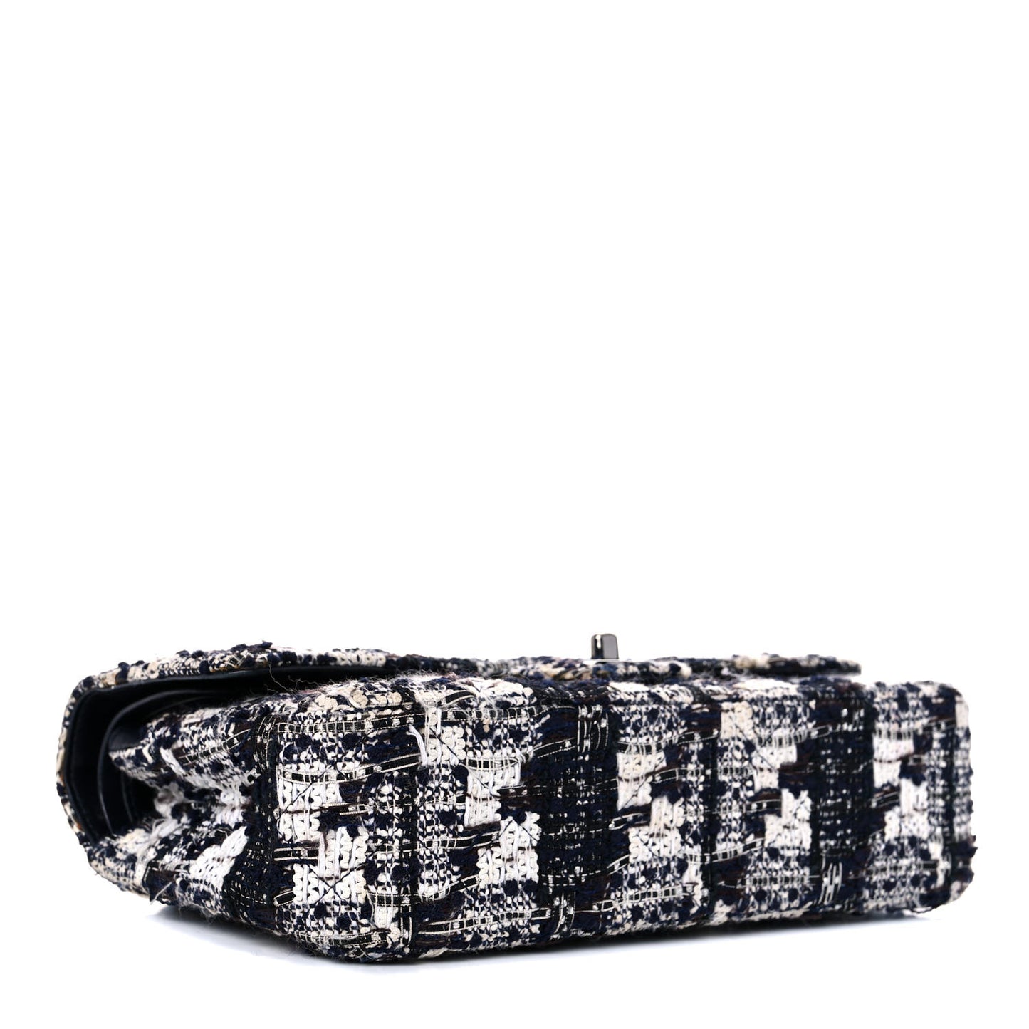 Tweed Quilted Flap Navy White