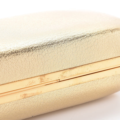 Alexander McQueen Metallic Lambskin Skull Knuckle Box Clutch Gold 9 of 9
