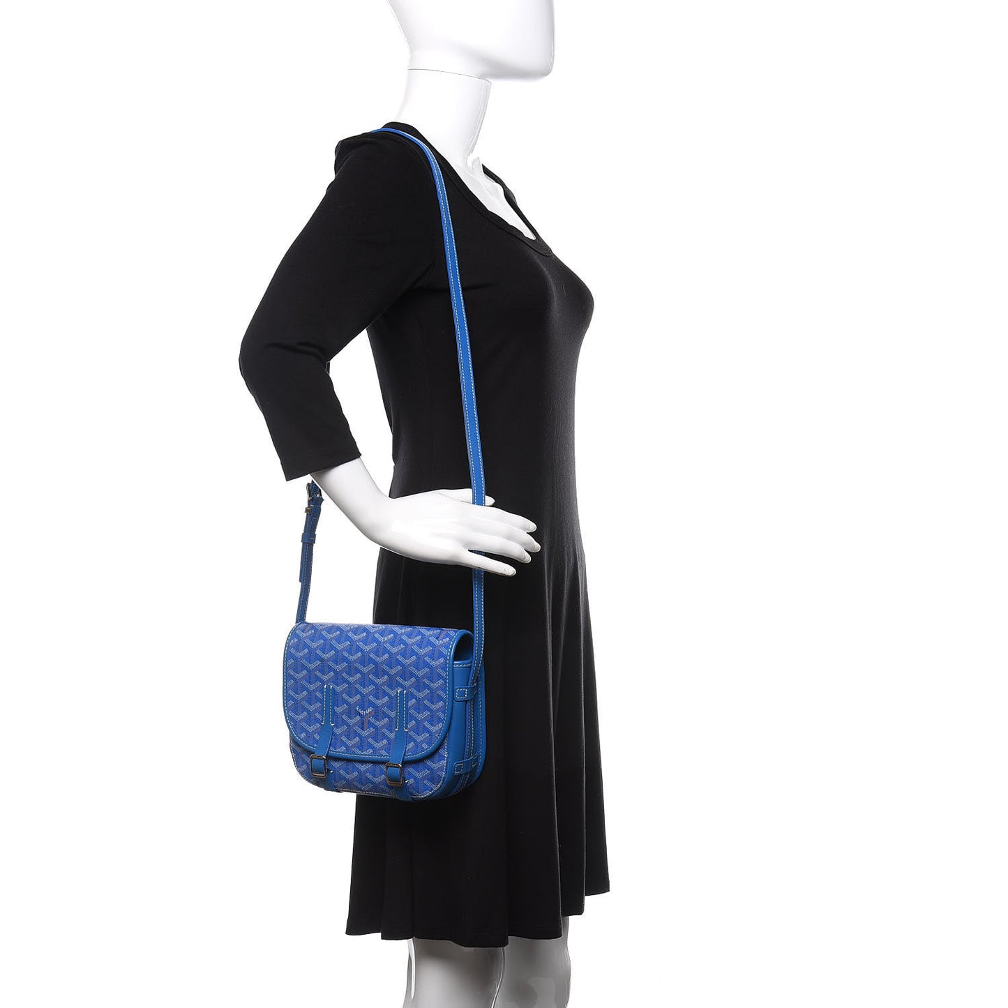 Goyardine Belvedere PM Messenger Bag Sky Blue