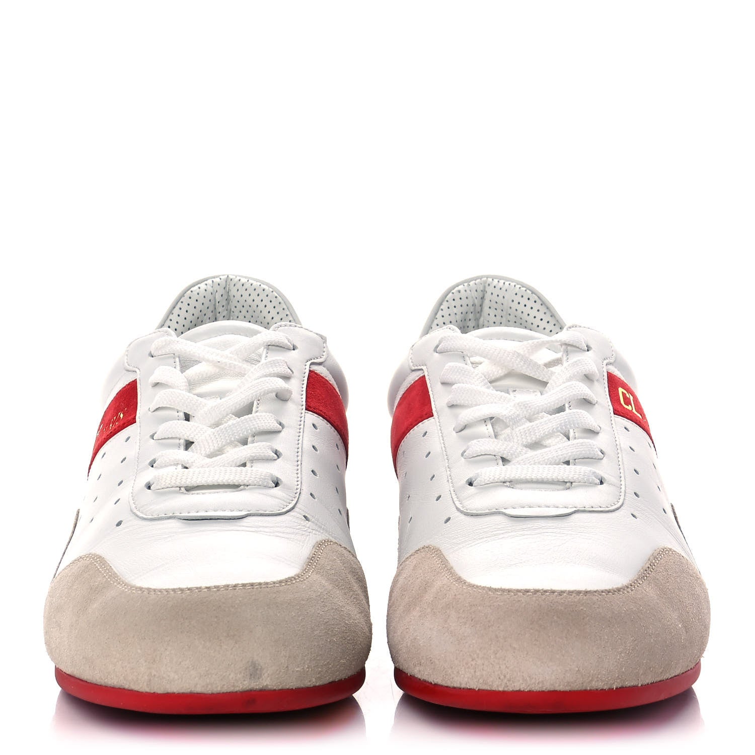Christian Louboutin Calfskin Suede My K Low Donna Flat Sneakers 40 Bianco 2 of 10