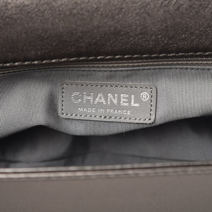 Chanel Metallic Lambskin Perforated New Medium Boy Flap Dark Silver 6 of 12