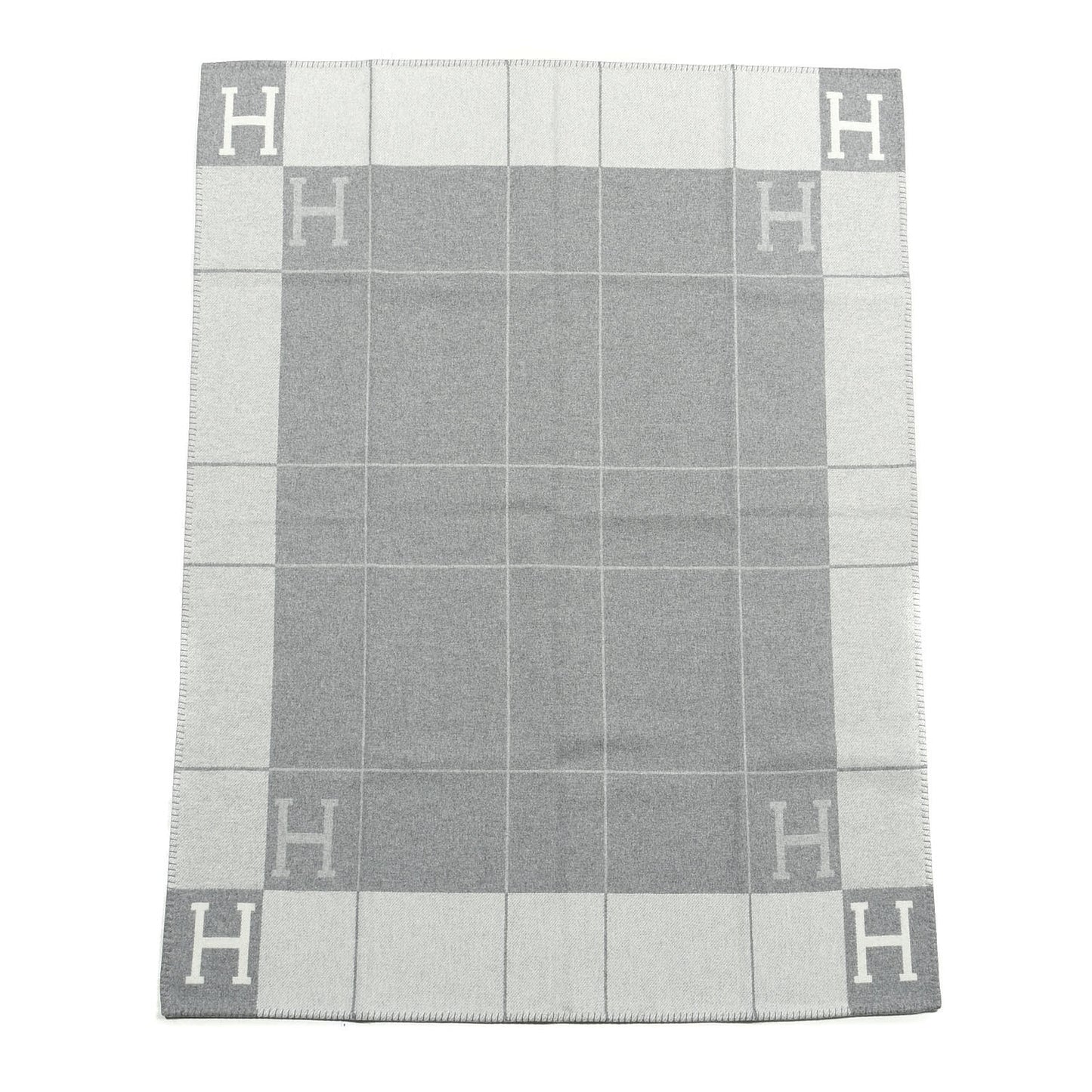 Wool Cashmere Avalon III Blanket Ecru Gris Clair