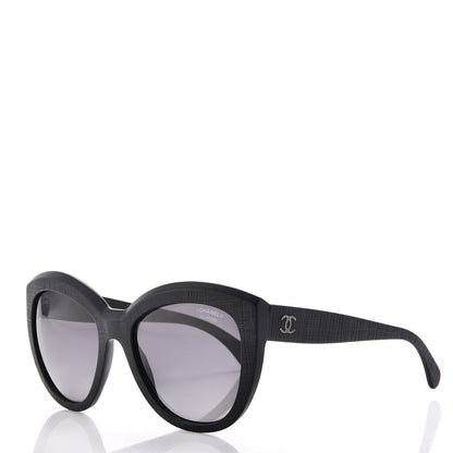 Chanel Tweed Effect CC Polarized Butterfly Signature Sunglasses 5332 Black 1 of 8