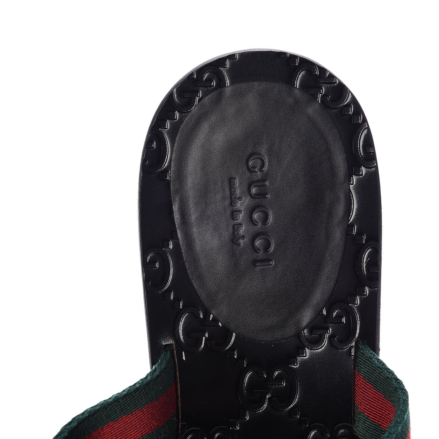 Gucci Nylon Guccissima Web Womens Thong Sandals 39 Green Red Black 5 of 8
