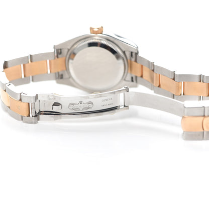 Rolex Stainless Steel 18K Everose Gold 26mm Oyster Perpetual Datejust Watch White Roman 179161 5 of 5
