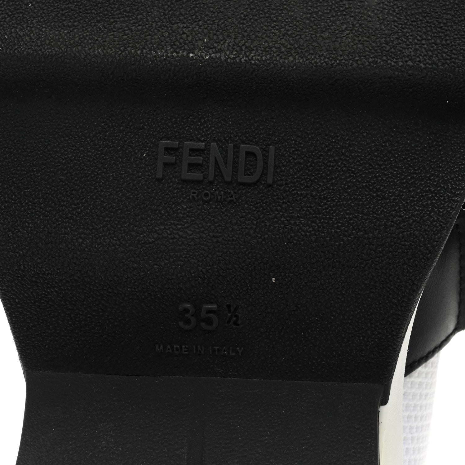 Fendi Stretch Yarn Stiff Band Rockoko Sneakers 35.5 Black White 6 of 8