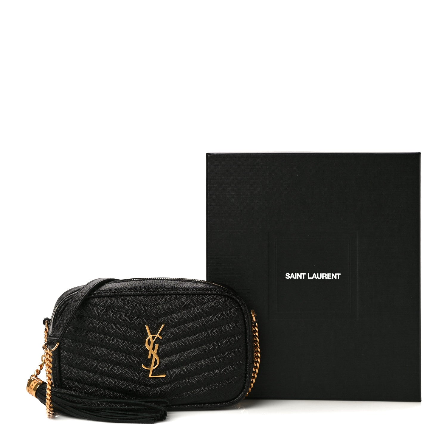 Saint Laurent Grain De Poudre Matelasse Monogram Mini Lou Camera Bag Black 10 of 10