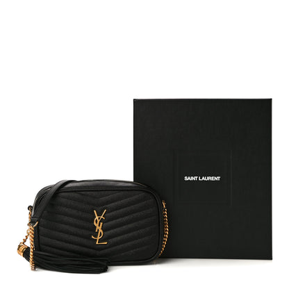 Saint Laurent Grain De Poudre Matelasse Monogram Mini Lou Camera Bag Black 10 of 10