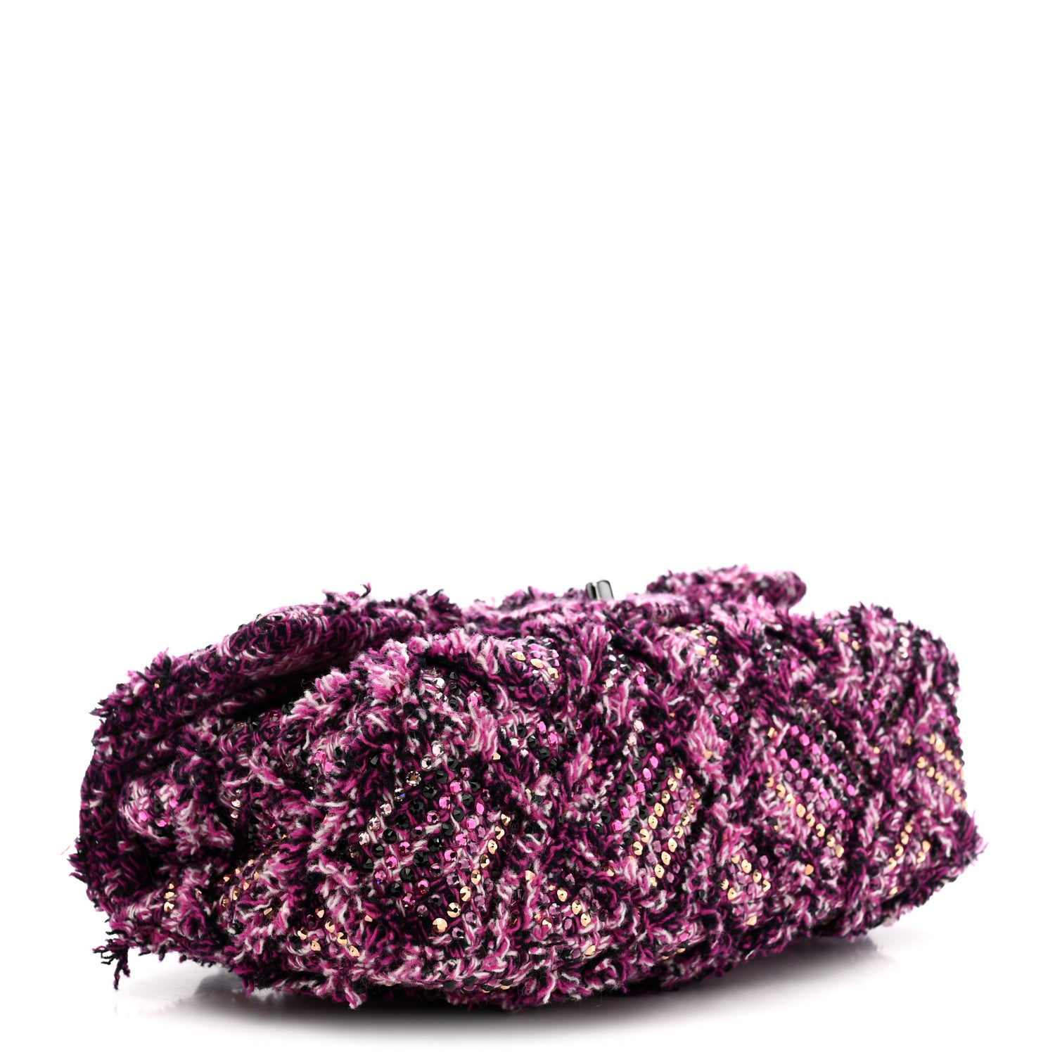 Chanel Crystal Tweed Quilted Medium Double Flap Purple Multicolor 5 of 20