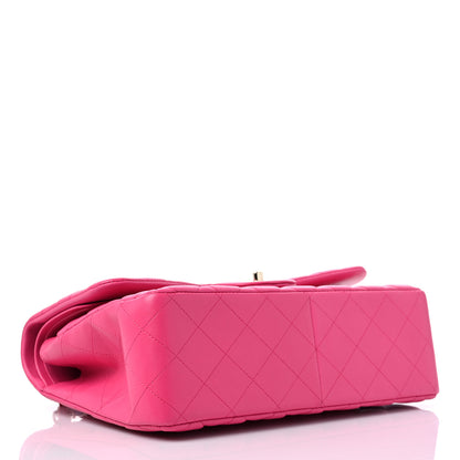 Chanel Lambskin Quilted Jumbo Double Flap Dark Pink 4 of 13