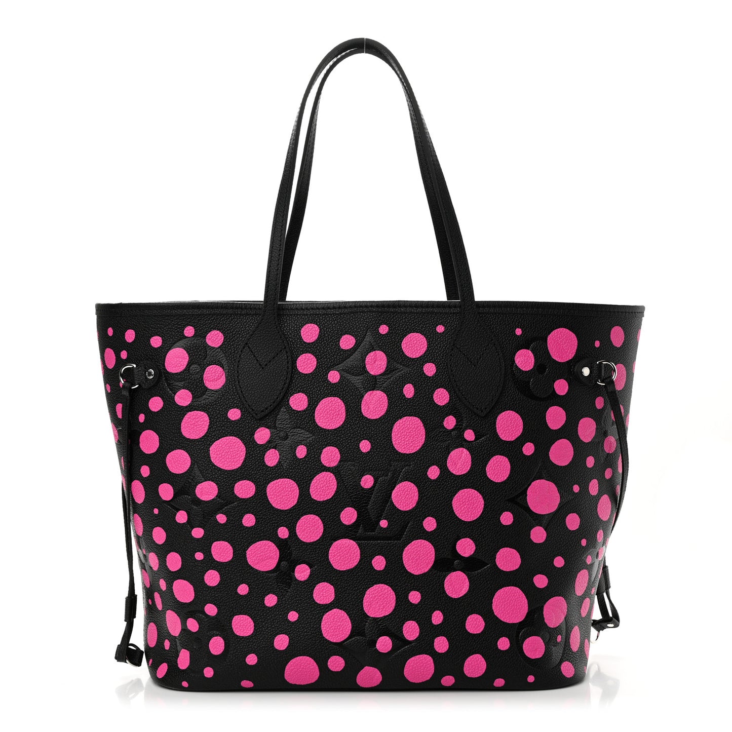 LV X YK Empreinte Infinity Dots Neverfull MM Black Fuchsia