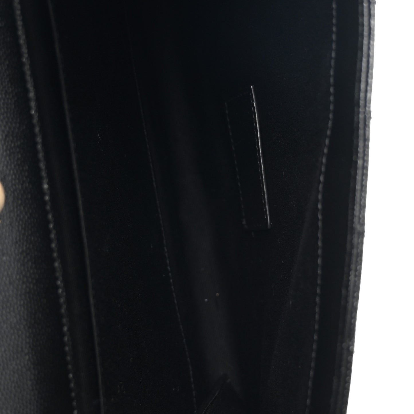 Grain De Poudre Textured Mixed Matelasse Triquilt Monogram Clutch Black
