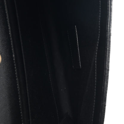 Saint Laurent Grain De Poudre Textured Mixed Matelasse Triquilt Monogram Clutch Black 5 of 7