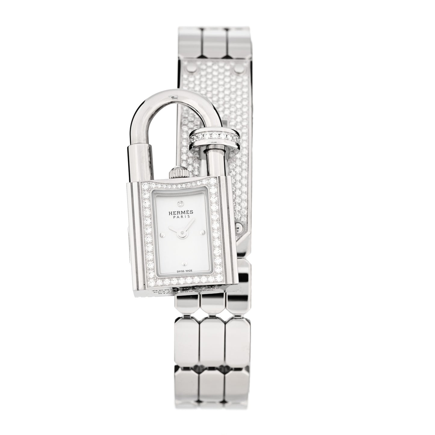 Stainless Steel Diamond Pave 16mm Kelly Quartz Watch