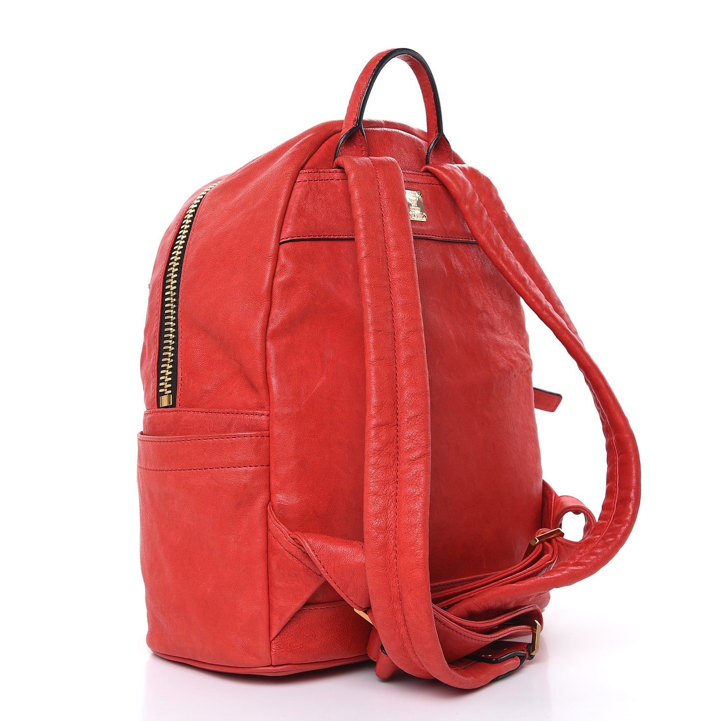 Lambskin Fox Fur Small Stark Insignia Backpack Red