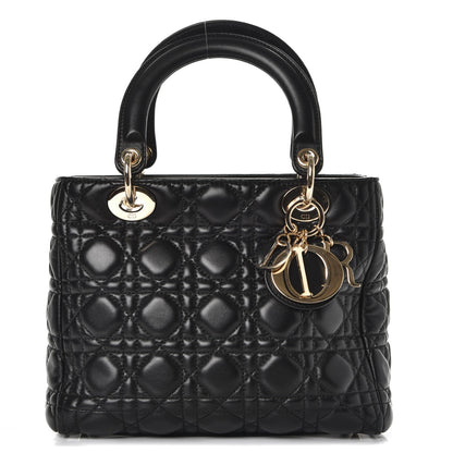 Christian Dior Lambskin Cannage Medium Supple Lady Dior Black 1 of 9