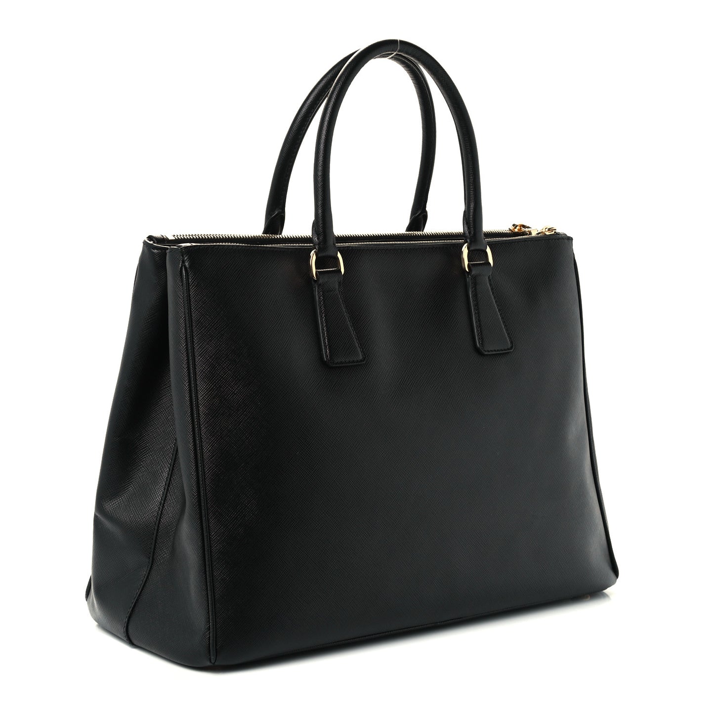 Saffiano Large Galleria Double Zip Tote Black