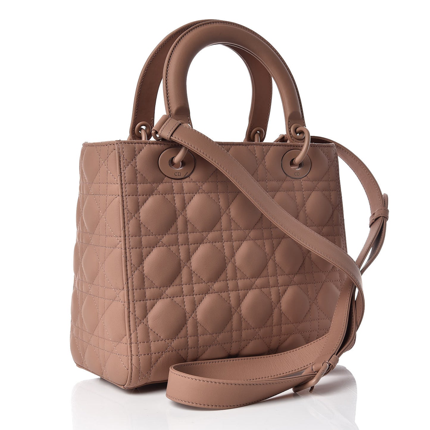 Ultra Matte Calfskin Cannage Medium Lady Dior Beige