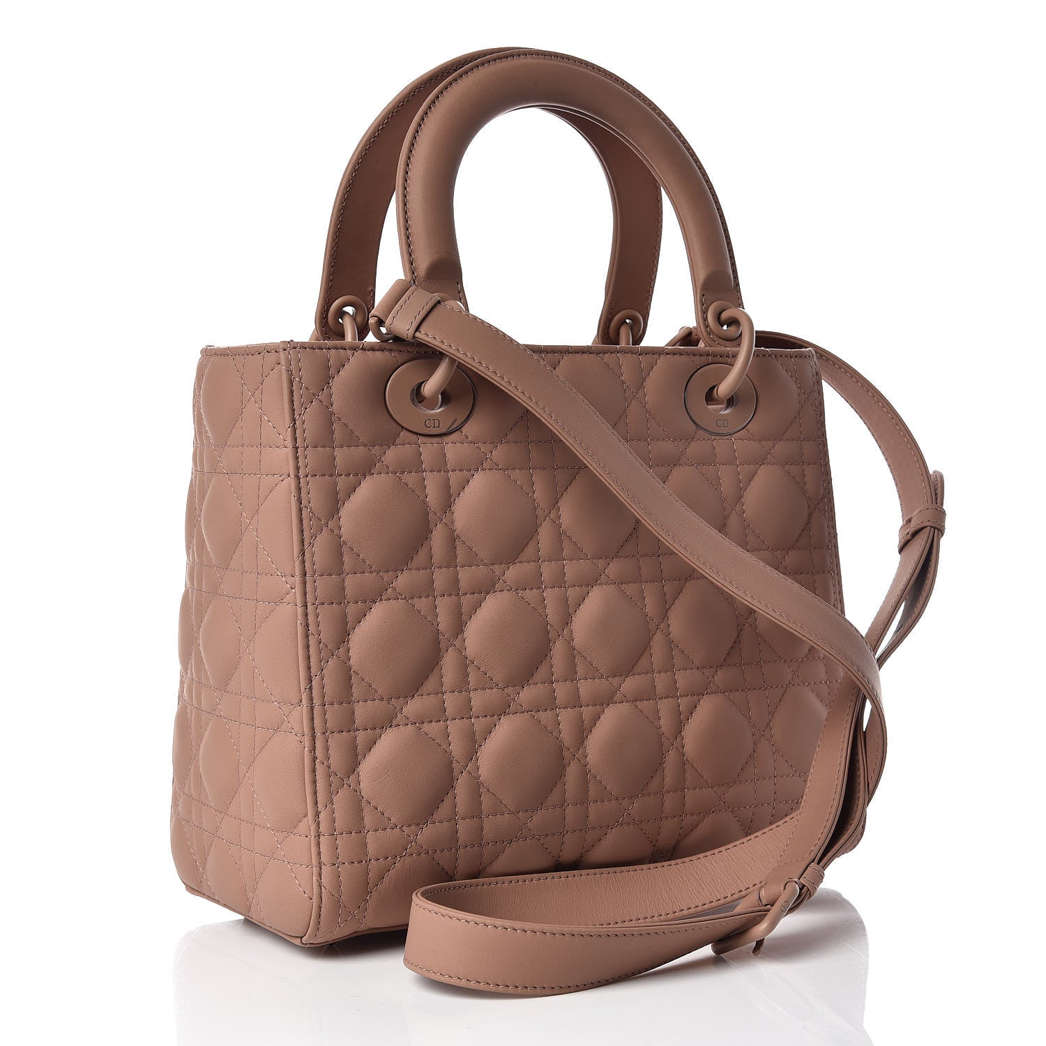 Christian Dior Ultra Matte Calfskin Cannage Medium Lady Dior Beige 4 of 15