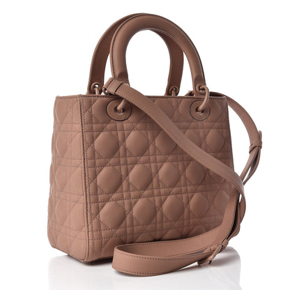 Christian Dior Ultra Matte Calfskin Cannage Medium Lady Dior Beige 4 of 15