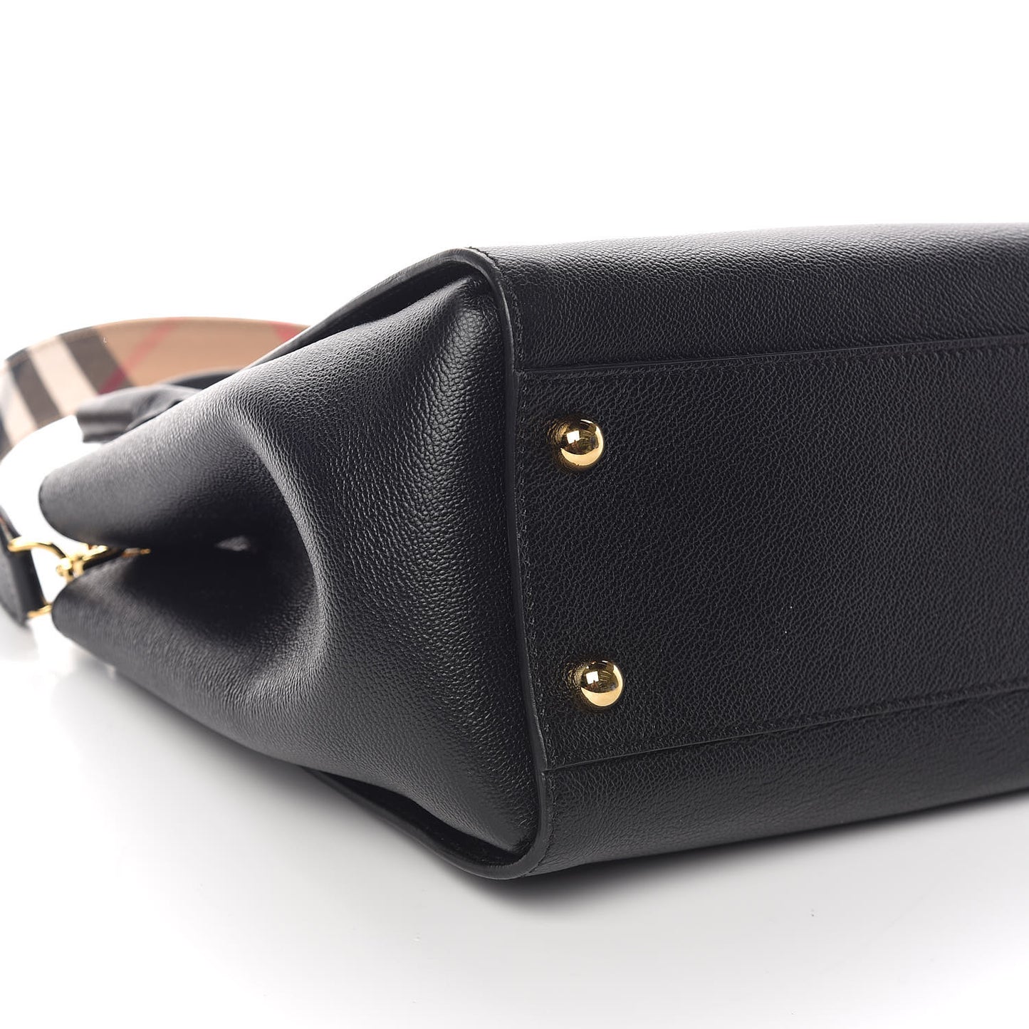 Soft Grain Calfskin Medium Buckle Tote Black