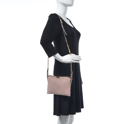 Burberry Signature Grain Calfskin Check Embossed Small Chichester Crossbody Clutch Bag Pink 2 of 11