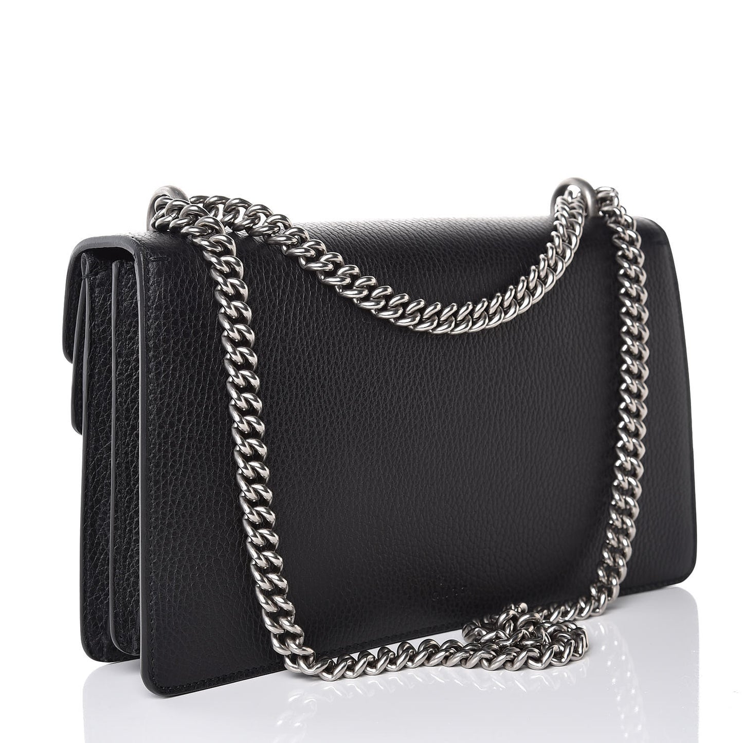 Pebbled Calfskin Small Dionysus Shoulder Bag Black