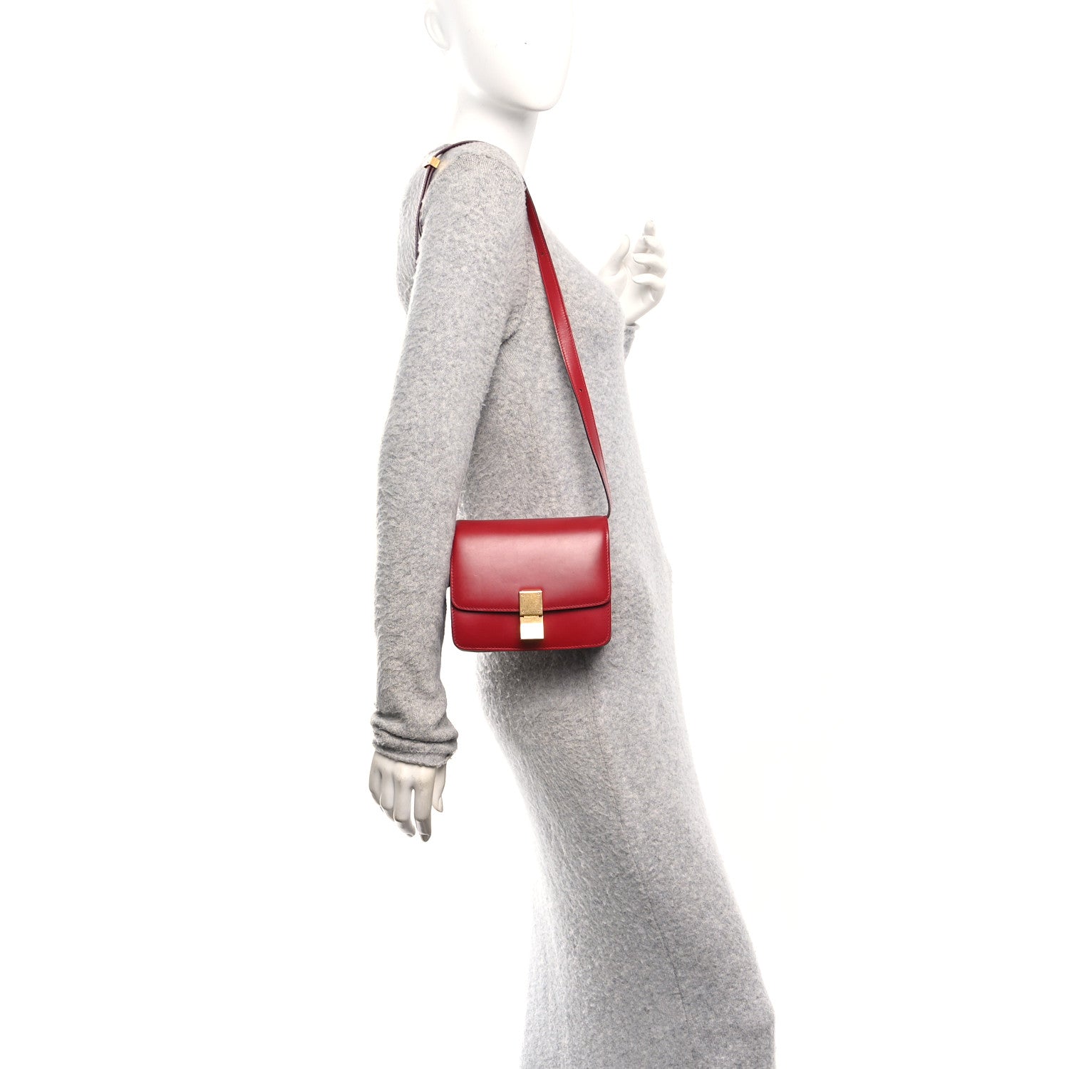Celine Box Calfskin Small Classic Box Flap Bag Red 2 of 10