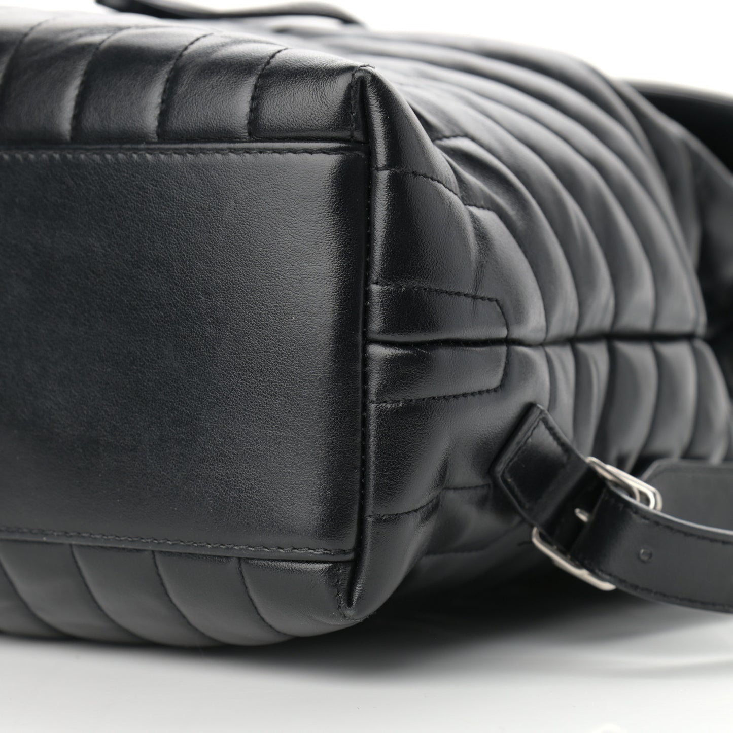 Calfskin Y Quilted Monogram Medium Loulou Backpack Black