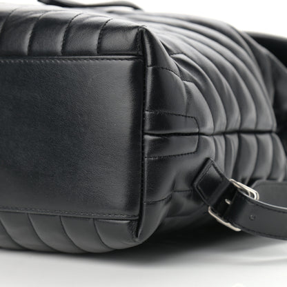 Saint Laurent Calfskin Y Quilted Monogram Medium Loulou Backpack Black 9 of 10