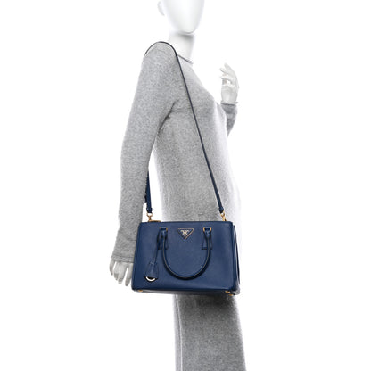 Prada Saffiano Lux Small Galleria Double Zip Tote Bluette 2 of 14