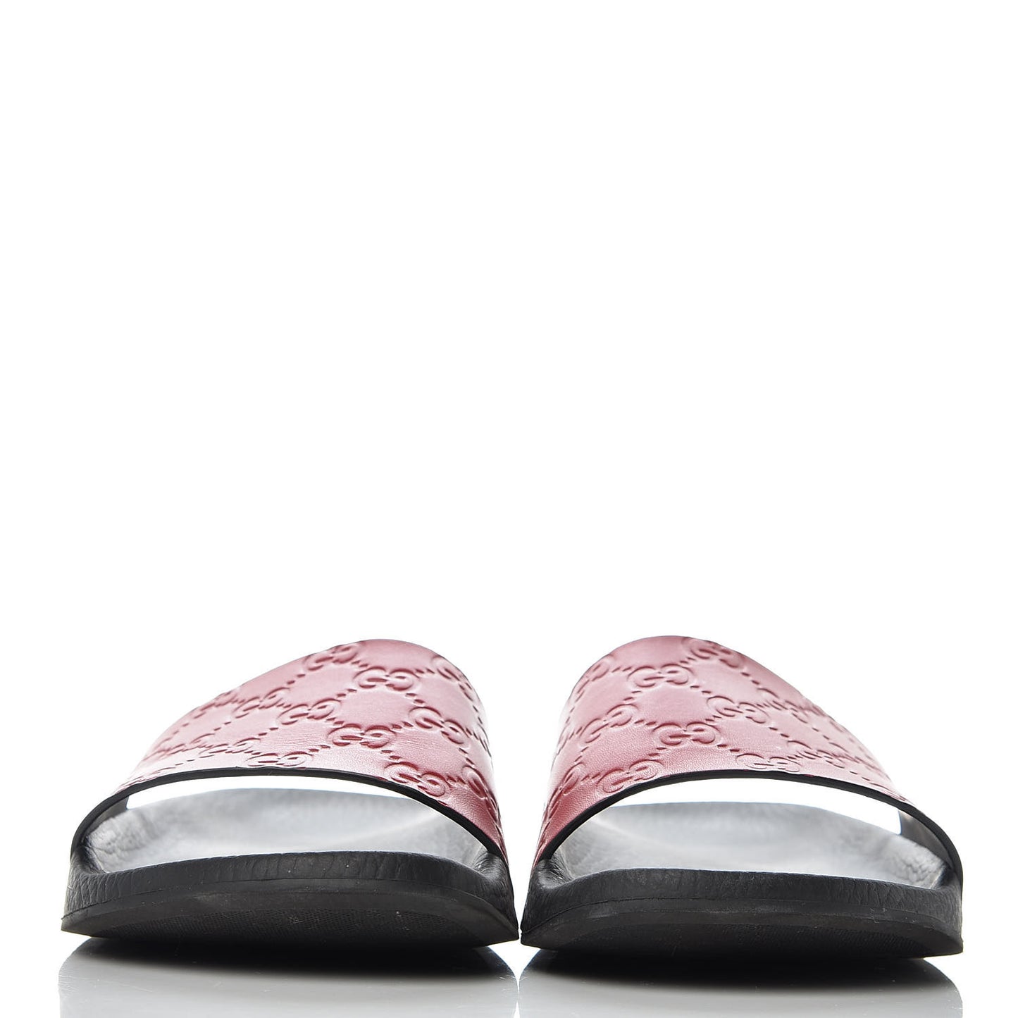 Guccissima Signature Womens Slide Sandals 39 Hibiscus Red