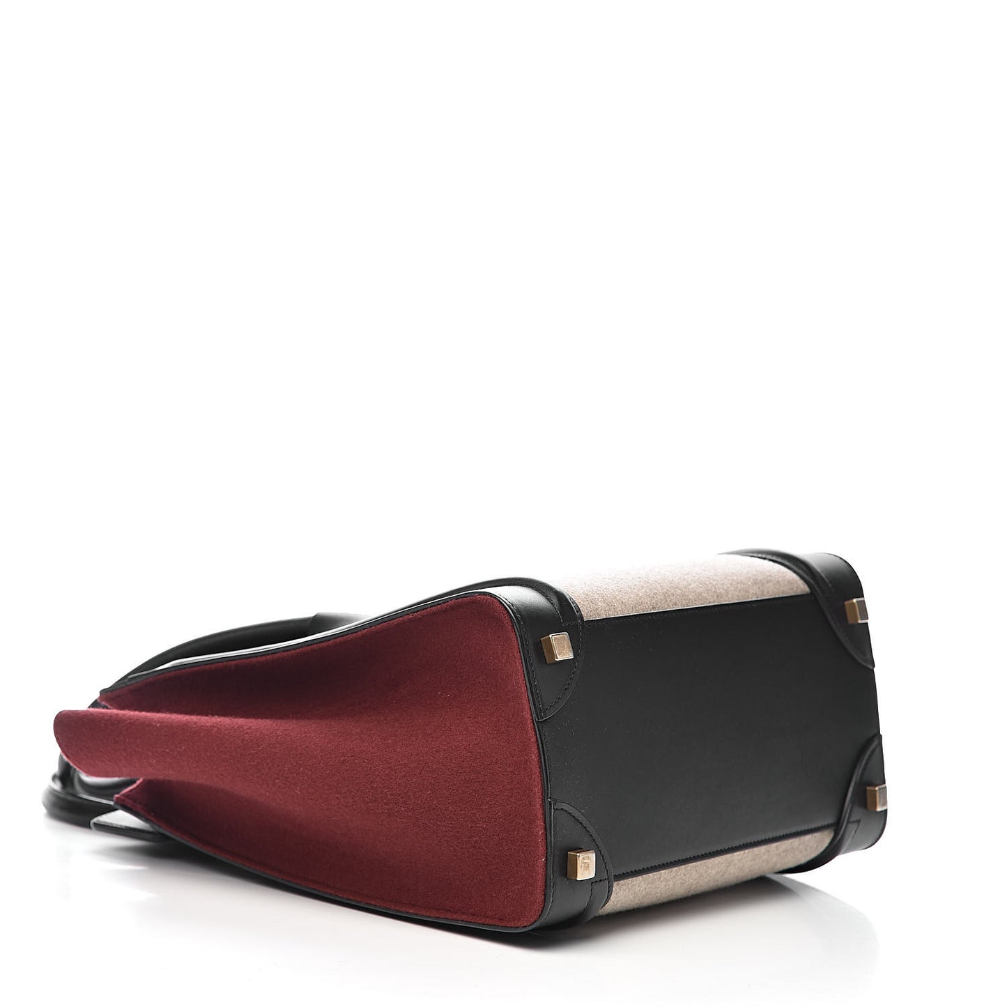 Felt Smooth Calfskin Micro Tri-Color Luggage Brown Black