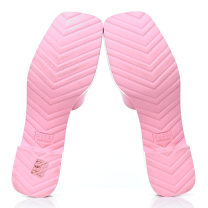 Gucci Rubber Gucci Logo Womens Platform 20/60mm Slide Sandals 42 Wild Rose 4 of 4