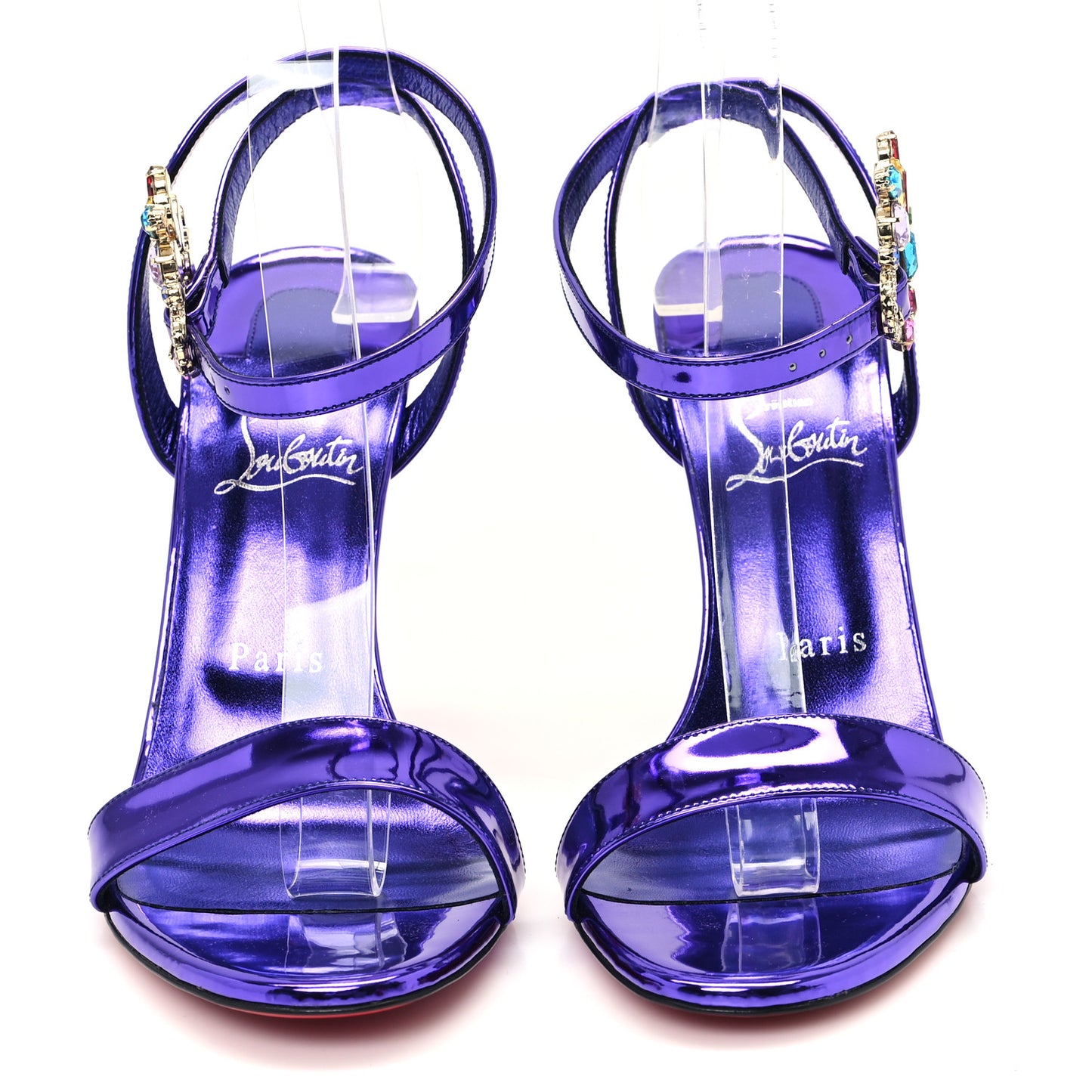 Metallic Patent Crystal Goldie Joli 100 Sandals 39.5 Elektra