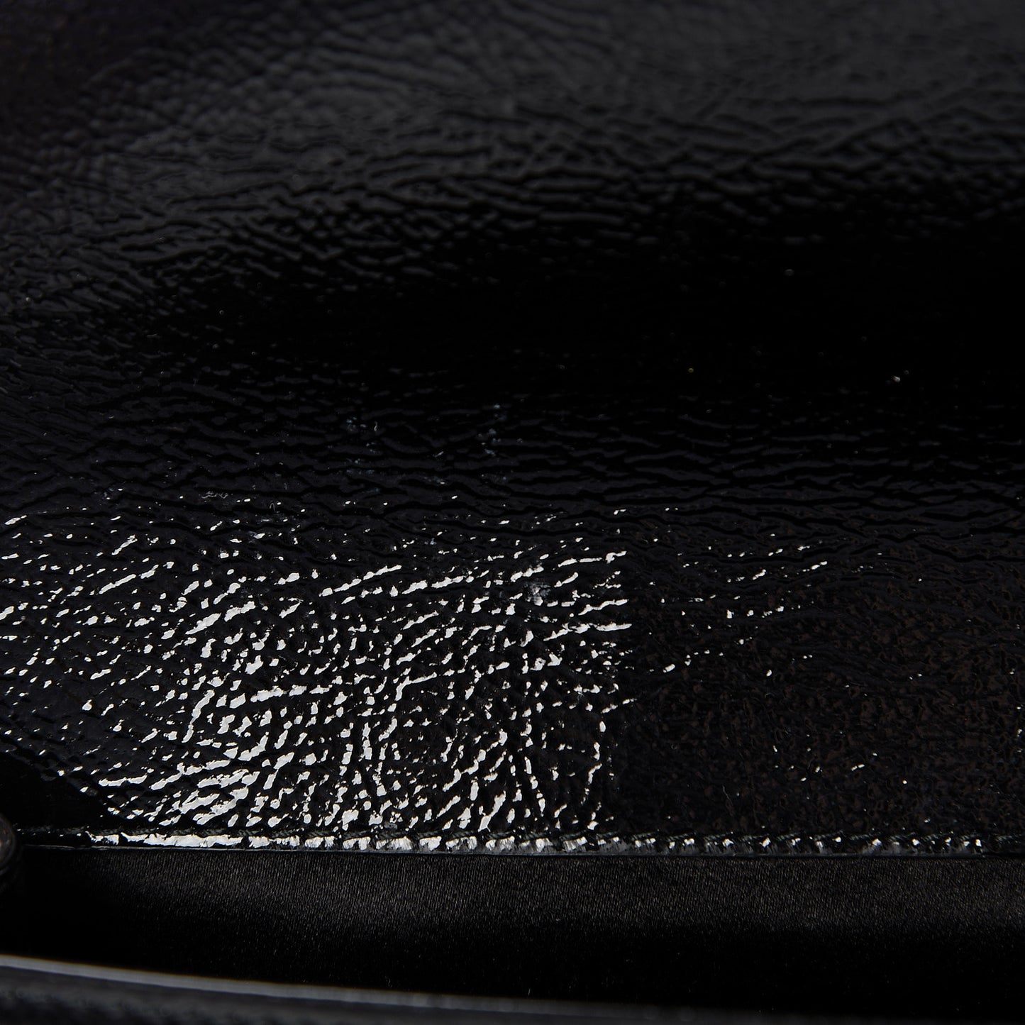 Textured Patent Monogram Large Belle De Jour Clutch Black