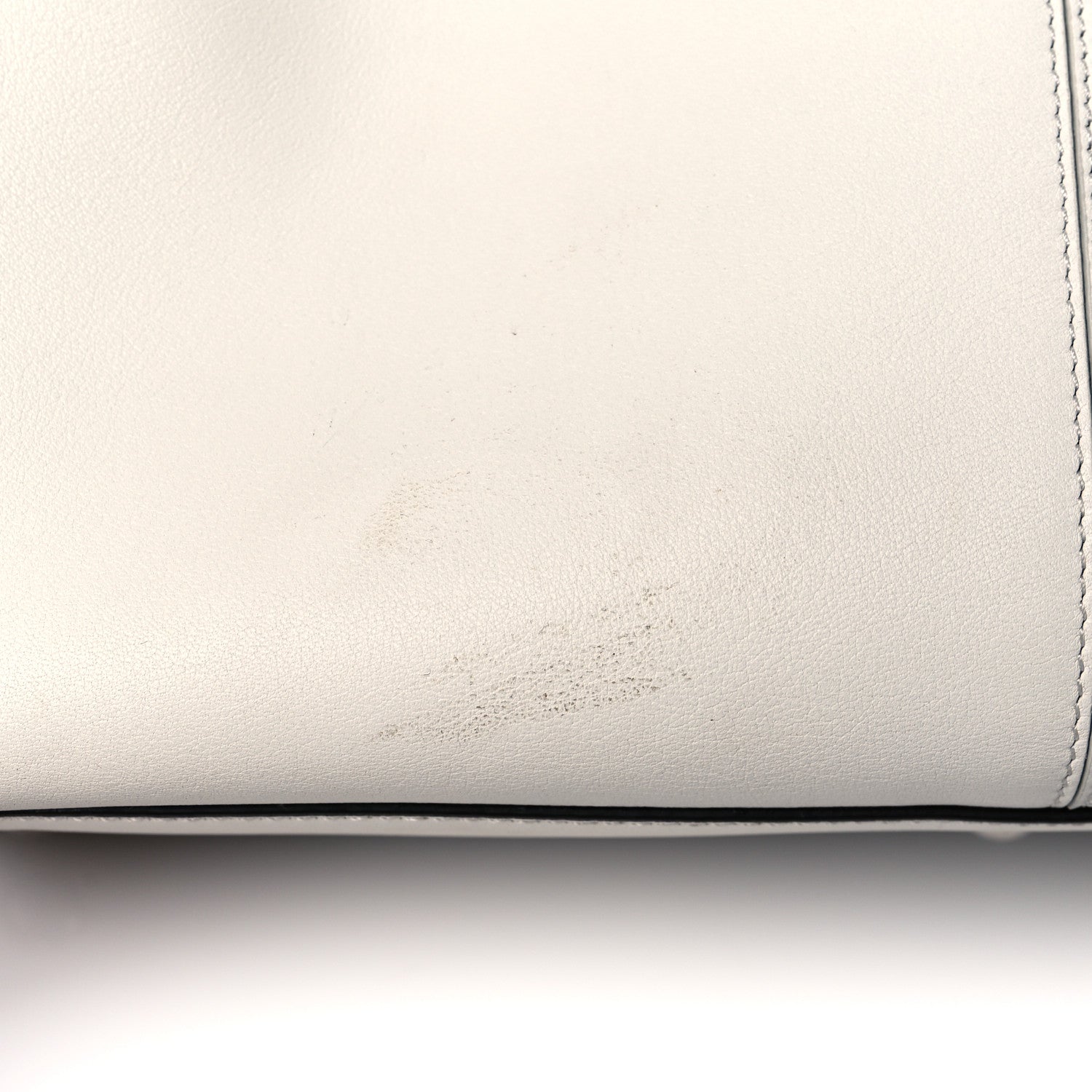 Fendi Vitello Seta Glazed Fabric FF 1974 Medium Peekaboo X-Lite White Ice Mogano Panna 14 of 18