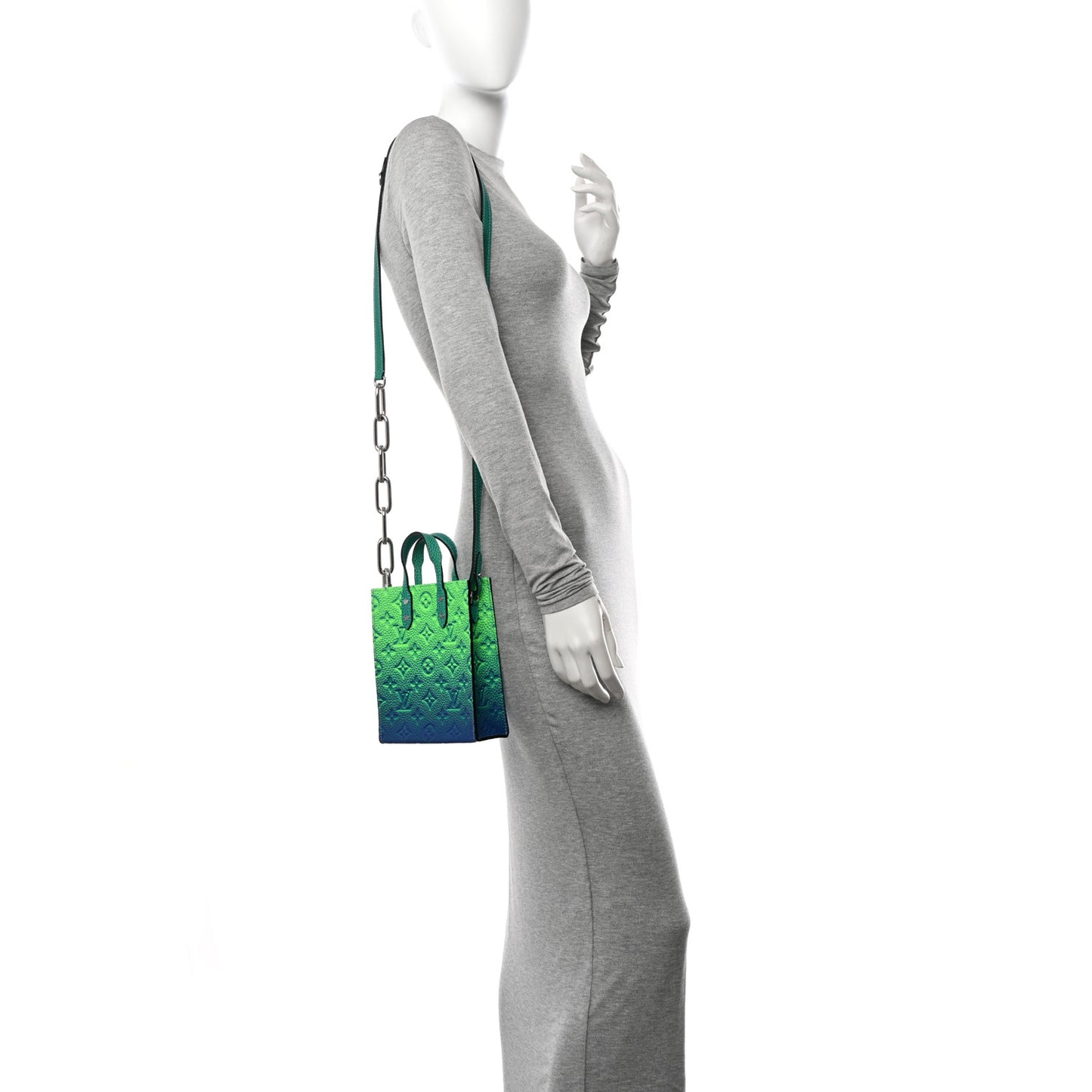 Taurillon Illusion Sac Plat XS Bleu Vert