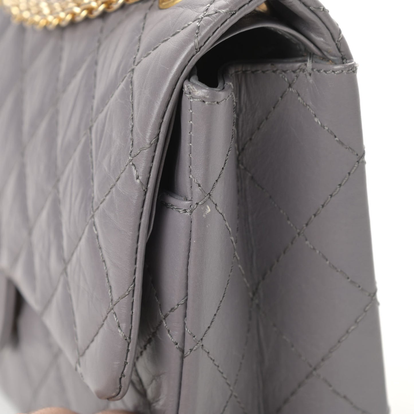 Aged Calfskin Quilted 2.55 Reissue 226 Flap Grey