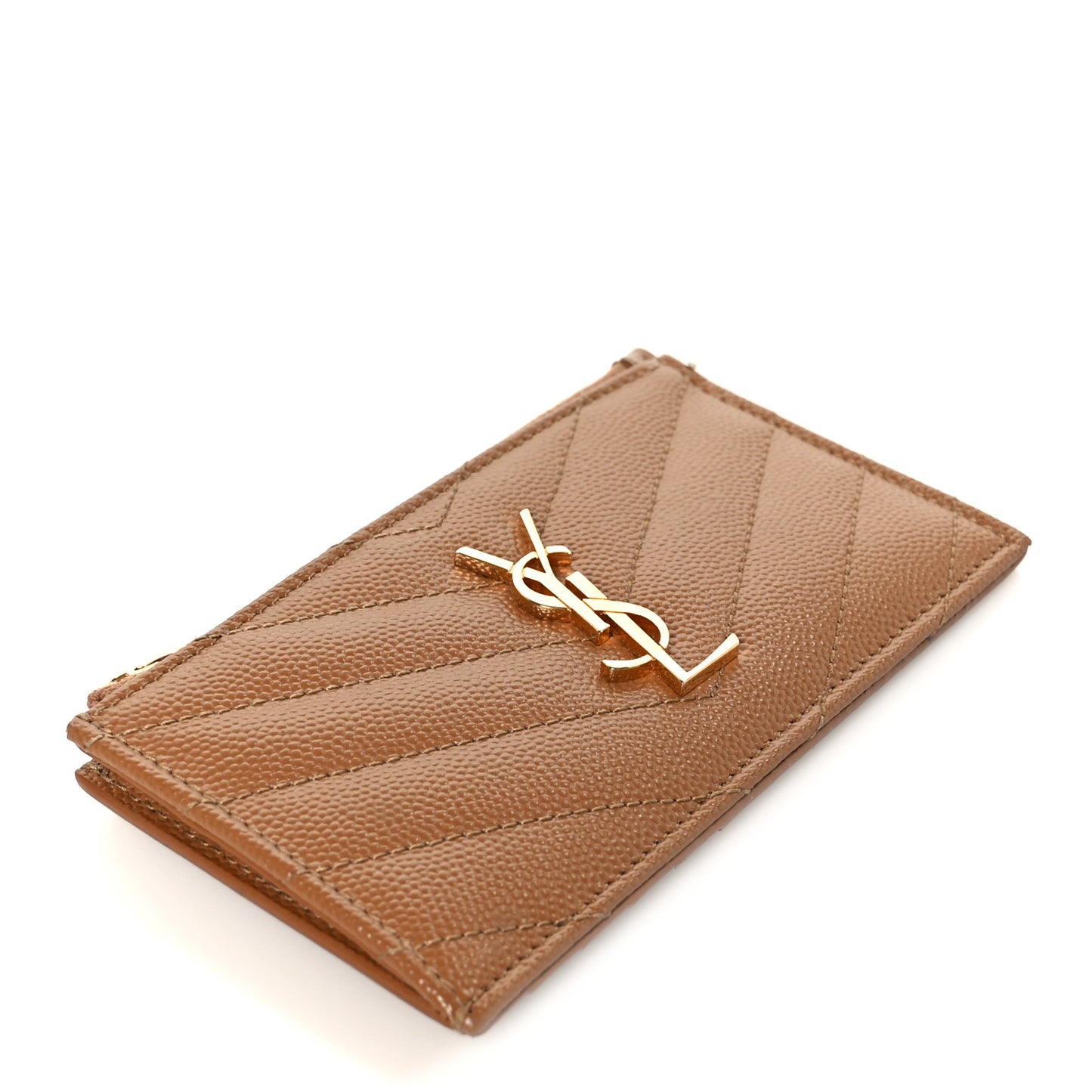 Monogram Grain de Poudre 5 Fragments Zip Pouch Card Holder Dark Natural