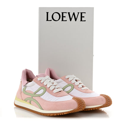 Loewe Nylon Suede Flow Runner Sneakers 38 Bonbon White 10 of 10
