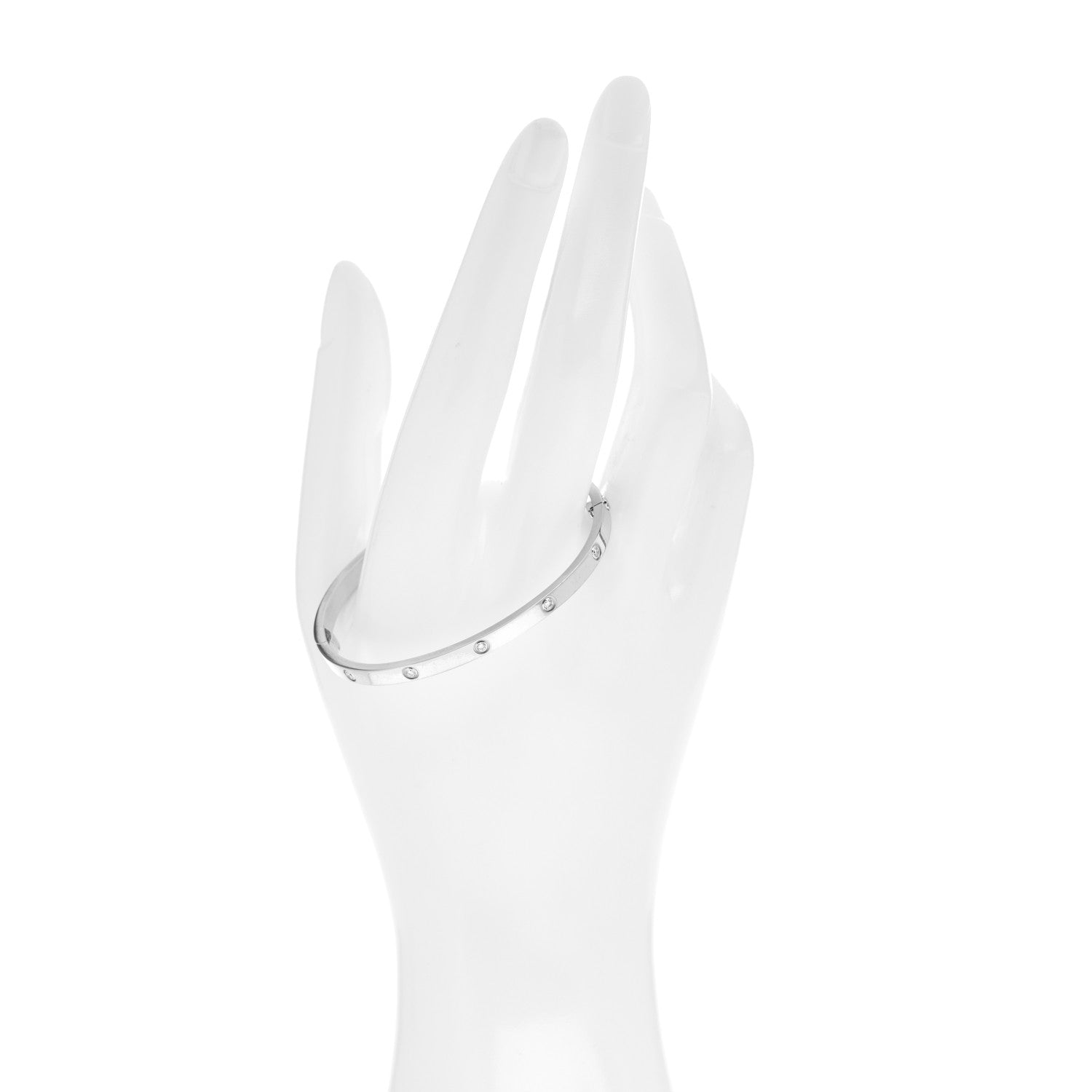 Cartier 18K White Gold 10 Diamond Small LOVE Bracelet 16 2 of 5