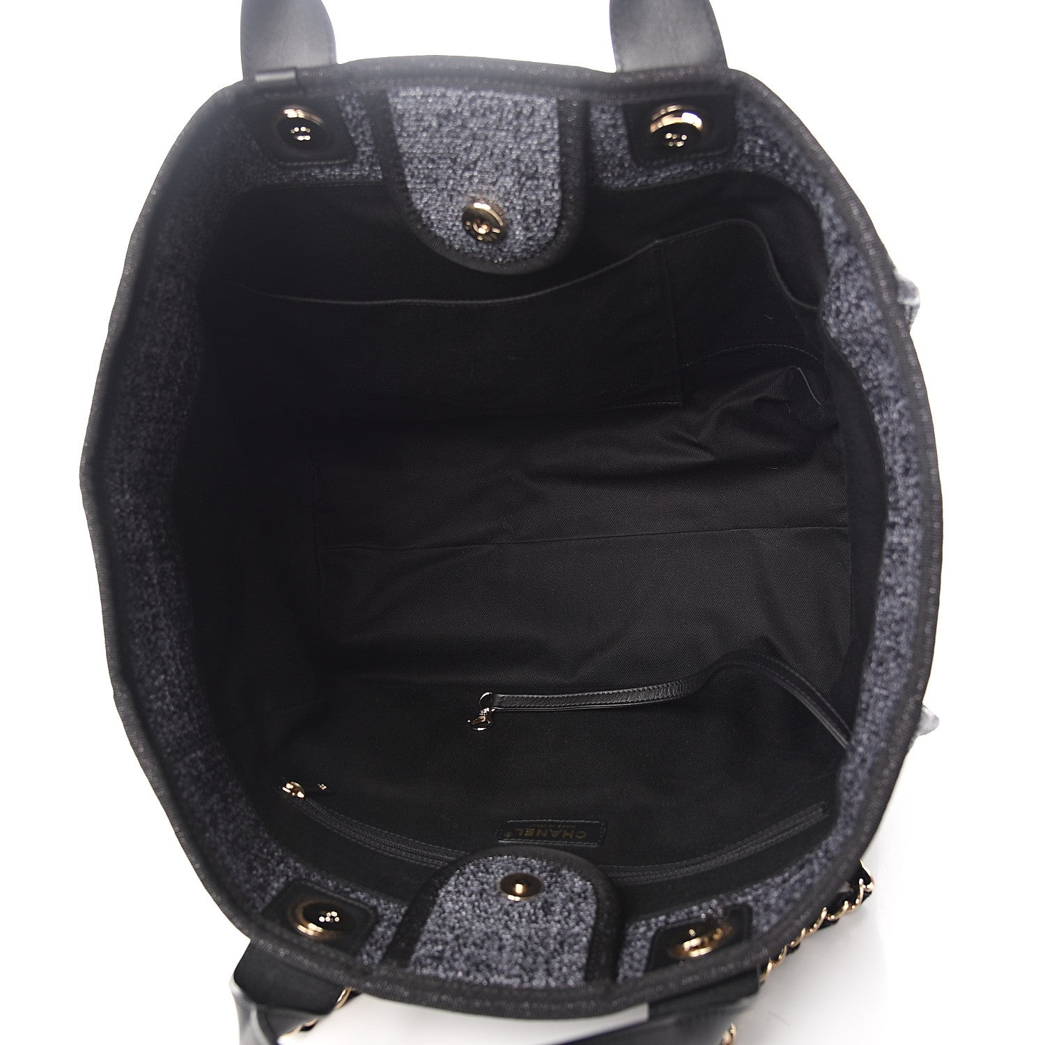 Chanel Canvas Medium Deauville Tote Charcoal 4 of 9